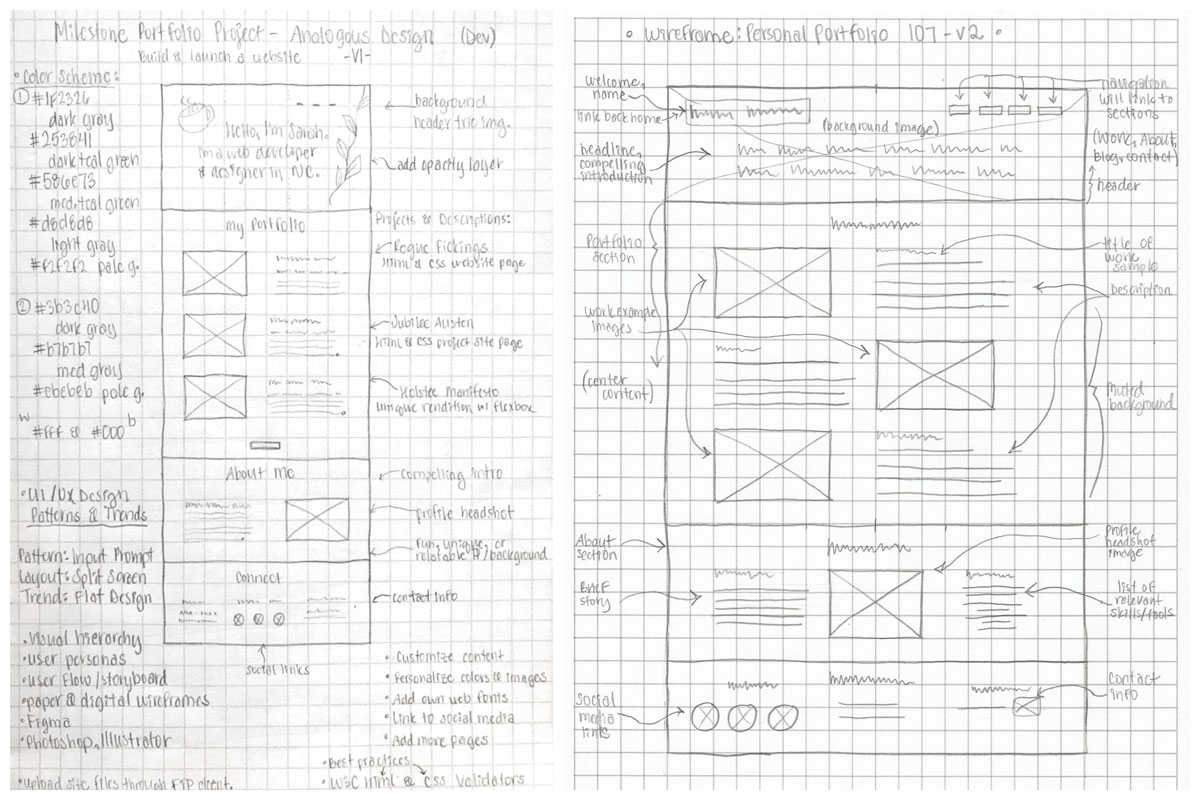 low fidelity wireframe pencil sketches