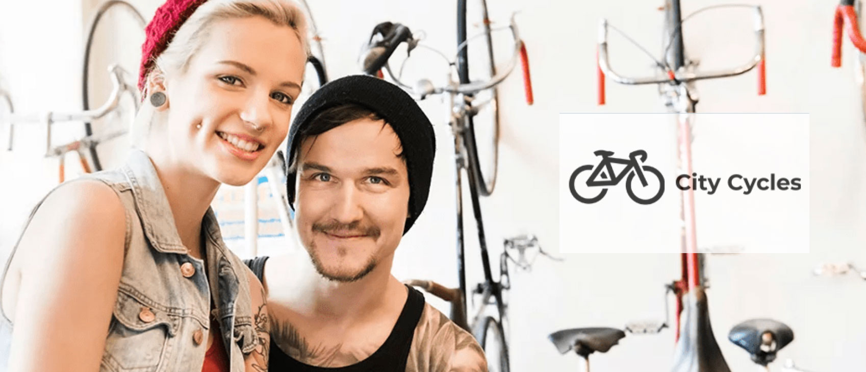 bicycle shop owners banner