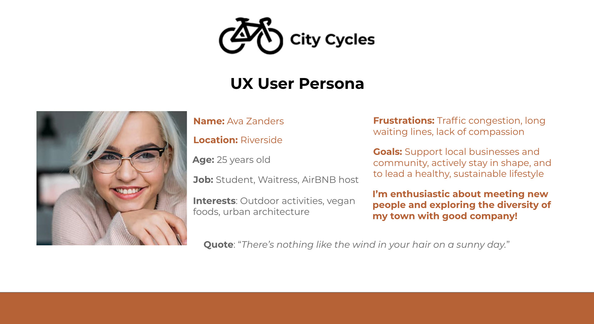 cyclist user persona card