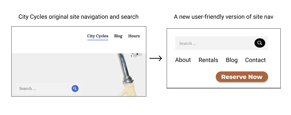 improved navigation and search structure