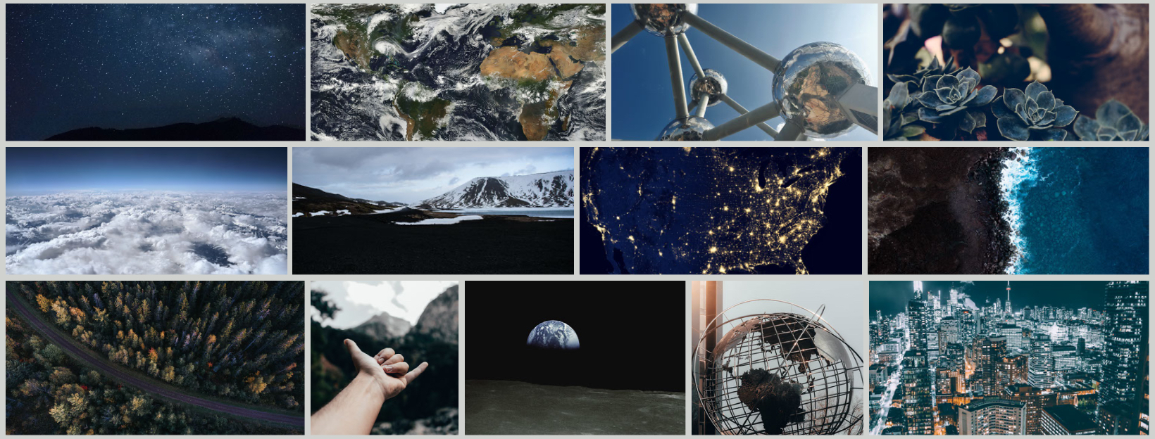 inspirational earth images in mood board collage