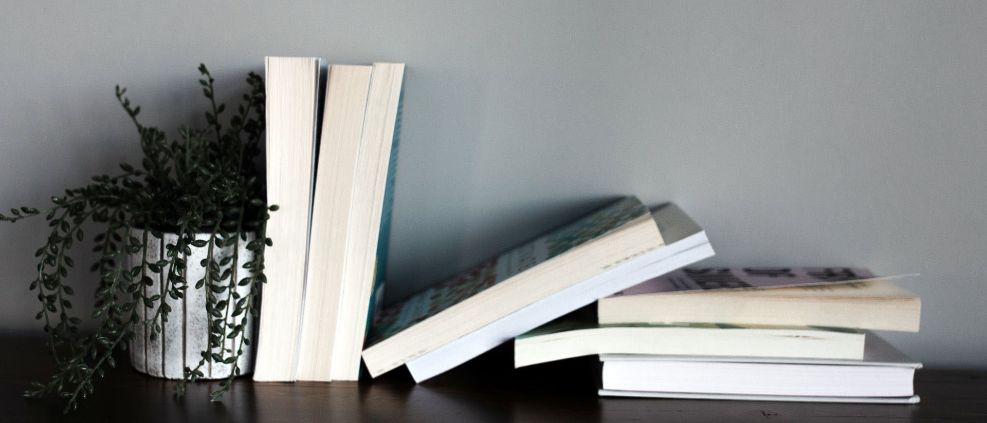 shelf with multiple books