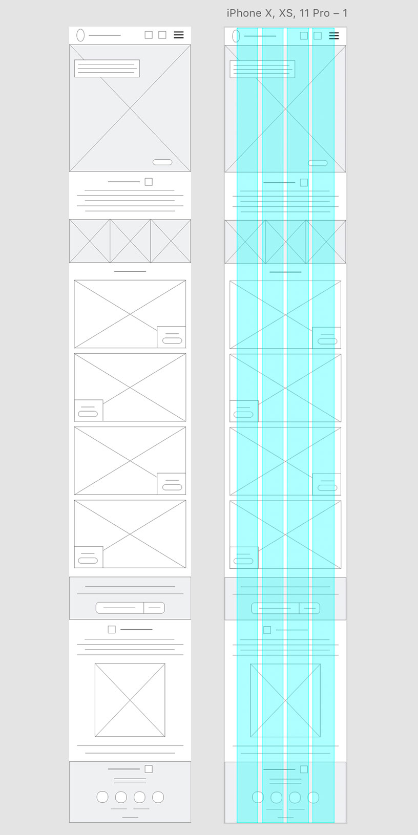 mobile wireframe for webpage