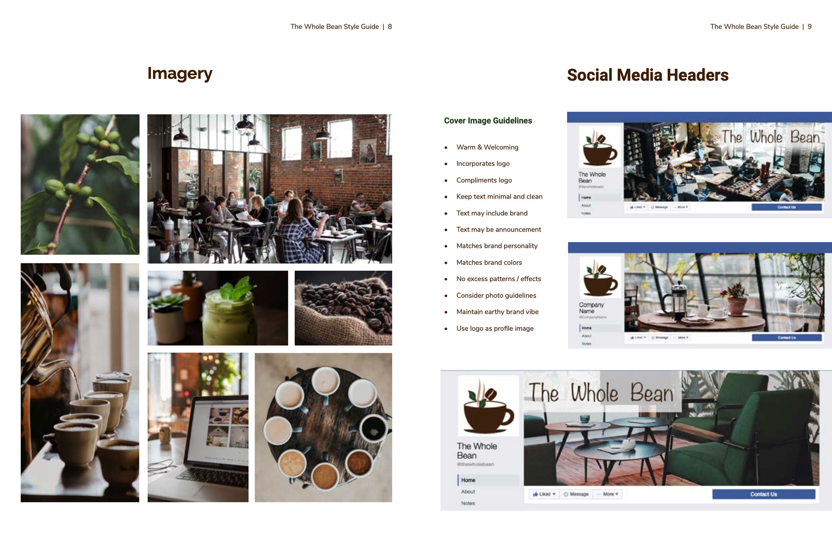 inspirational coffee shop Imagery & Social Media Headers