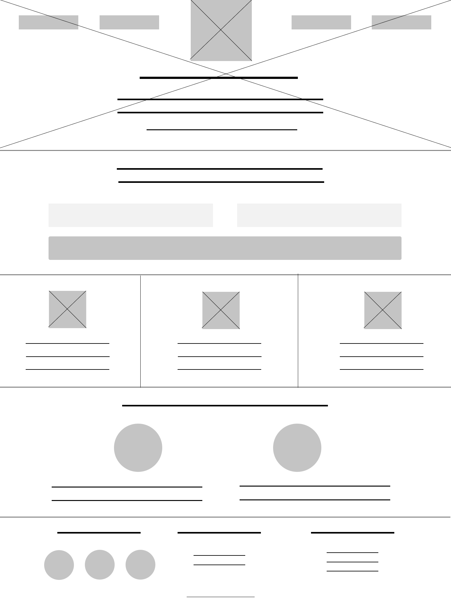 basic low fidelity wireframe for landing page