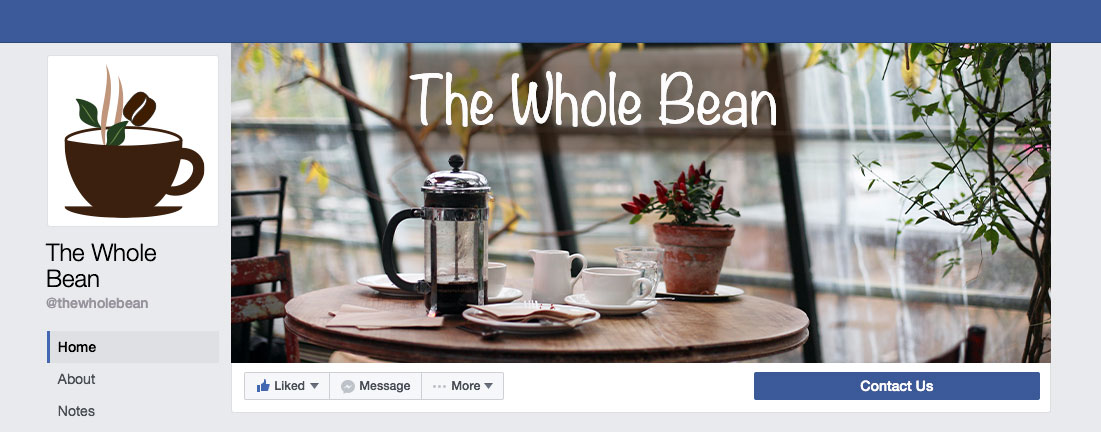 coffee shop social media header